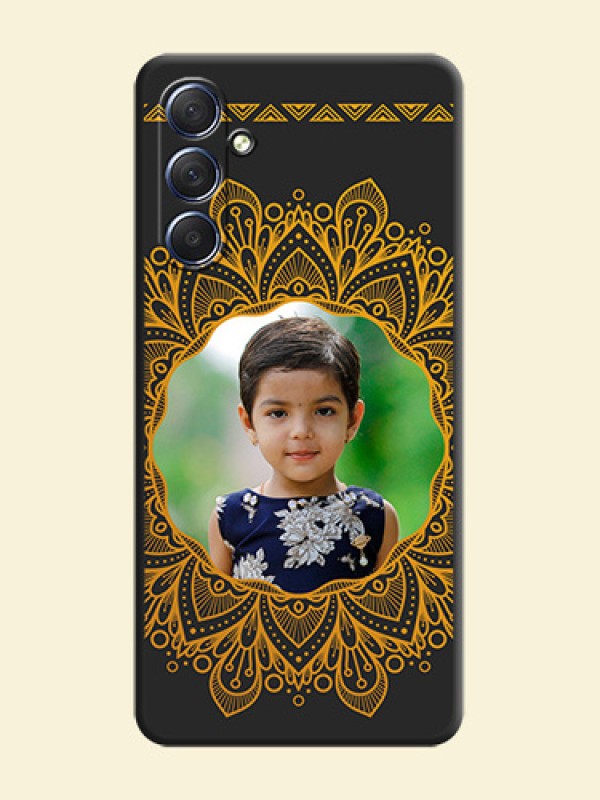 Round Image with Floral Design - Photo on Space Black Soft Matte Mobile Cover - Galaxy F54 5G