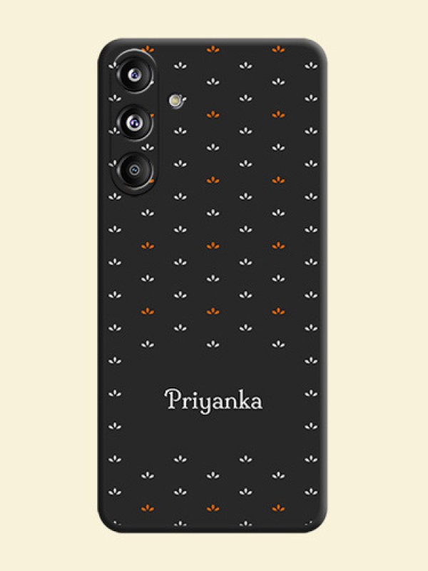 Simple Pattern With Custom Text On Space Black Custom Soft Matte Mobile Back Cover - Galaxy F55 5G