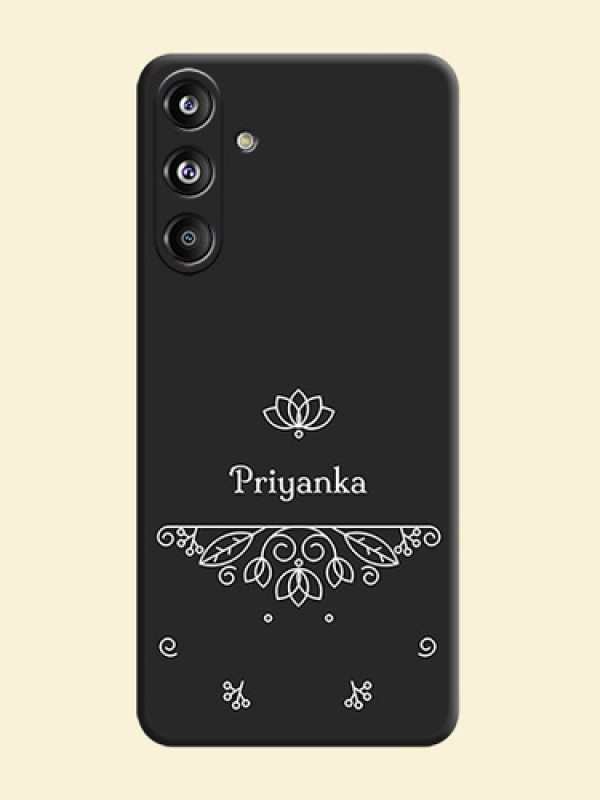 Lotus Garden Custom Text On Space Black Custom Soft Matte Mobile Back Cover - Galaxy F55 5G