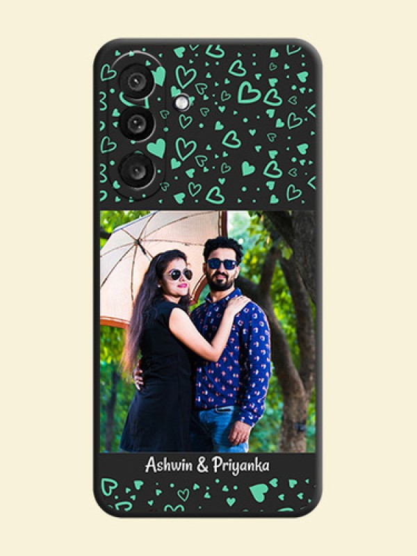 Sea Green Indefinite Love Pattern on Photo On Space Black Custom Soft Matte Mobile Back Cover - Samsung Galaxy F56 5G