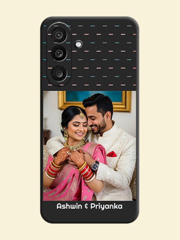 Line Pattern Design with Text On Space Black Custom Soft Matte Mobile Back Cover - Samsung Galaxy F56 5G