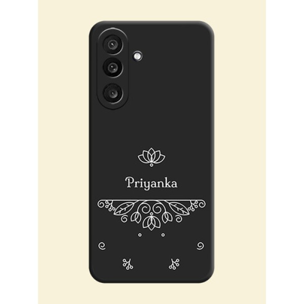 Lotus Garden Custom Text On Space Black Custom Soft Matte Mobile Back Cover - Samsung Galaxy F56 5G Lotus Garden Custom Text On Space Black Custom Soft Matte Mobile Back Cover - Samsung Galaxy F56 5G