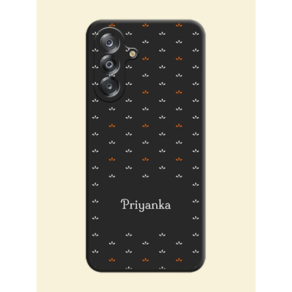 Simple Pattern With Custom Text On Space Black Custom Soft Matte Mobile Back Cover - Samsung Galaxy F70 5G