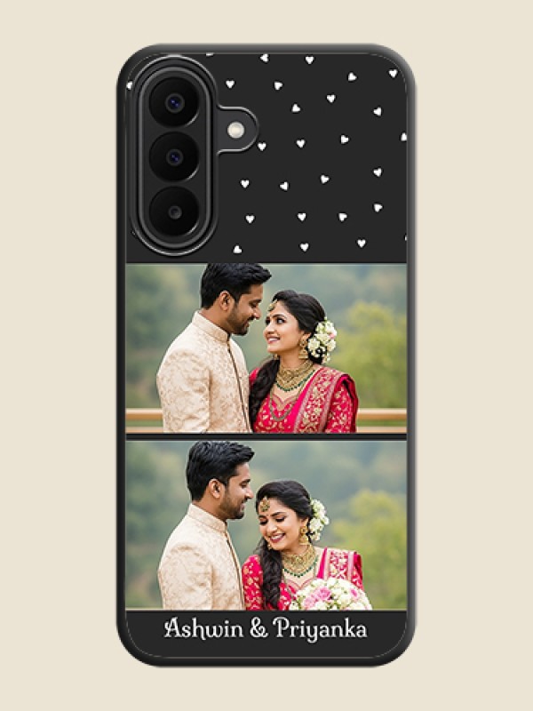 Miniature Love Symbols with Name On Space Black Custom Soft Matte Mobile Back Cover - Samsung Galaxy F70 Pro 5G