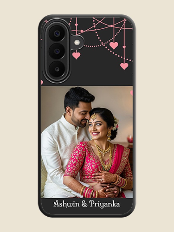Pink Love Hangings with Text On Space Black Custom Soft Matte Mobile Back Cover - Samsung Galaxy F70 Pro 5G