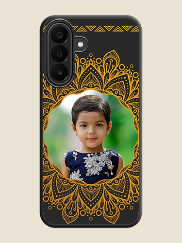 Round Image with Floral Design On Space Black Custom Soft Matte Mobile Back Cover - Samsung Galaxy F70 Pro 5G