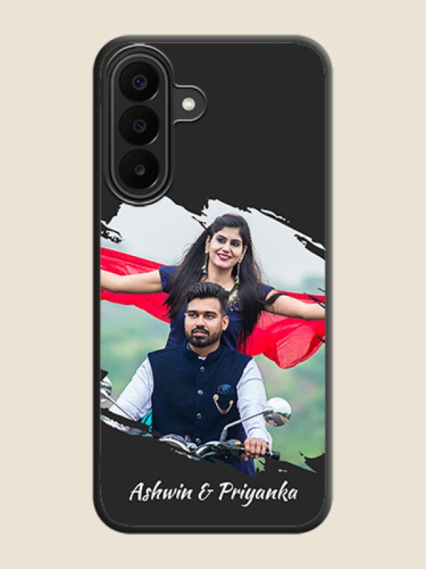 Grunge Brush Strokes on Photo On Space Black Custom Soft Matte Mobile Back Cover - Samsung Galaxy F70 Pro 5G
