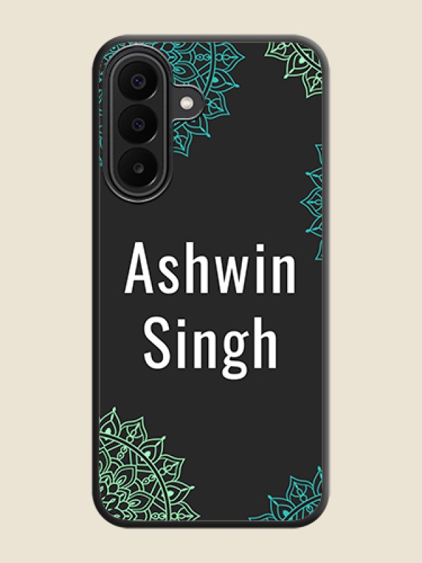Your Name with Floral Design On Space Black Custom Soft Matte Mobile Back Cover - Samsung Galaxy F70 Pro 5G