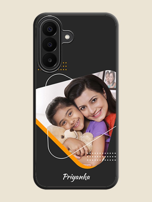 Yellow Triangle on Photo On Space Black Custom Soft Matte Mobile Back Cover - Samsung Galaxy F70 Pro 5G