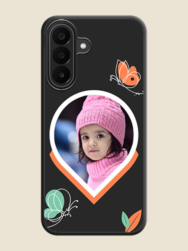 Upload Pic With Simple Butterly Design On Space Black Custom Soft Matte Mobile Back Cover - Samsung Galaxy F70 Pro 5G