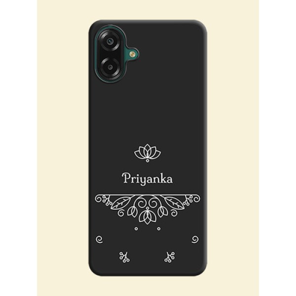 Lotus Garden Custom Text On Space Black Custom Soft Matte Mobile Back Cover - Samsung Galaxy F70e 5G Lotus Garden Custom Text On Space Black Custom Soft Matte Mobile Back Cover - Samsung Galaxy F70e 5G