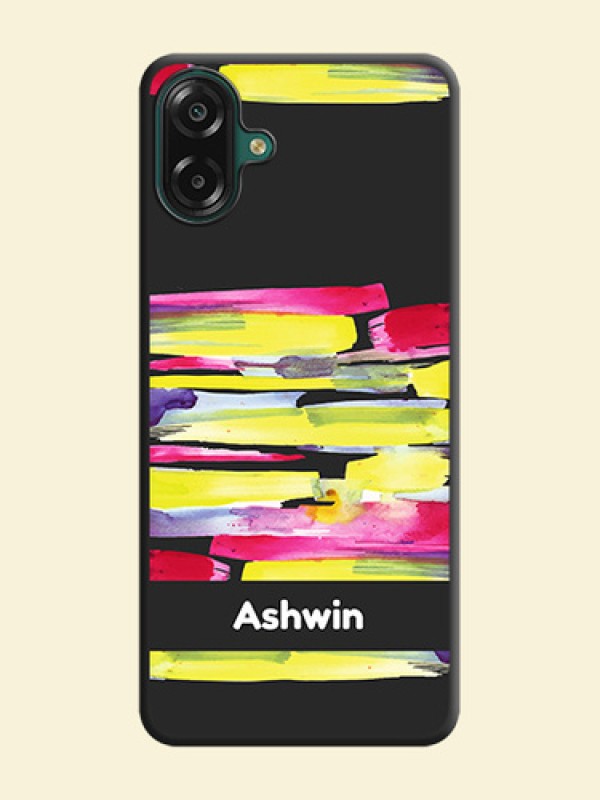 Brush Coloured On Space Black Custom Soft Matte Mobile Back Cover - Samsung Galaxy M07
