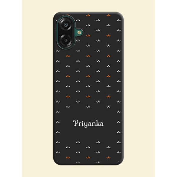 Simple Pattern With Custom Text On Space Black Custom Soft Matte Mobile Back Cover - Samsung Galaxy M07