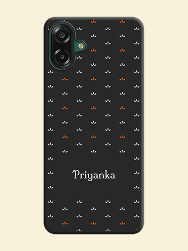 Simple Pattern With Custom Text On Space Black Custom Soft Matte Mobile Back Cover - Samsung Galaxy M07