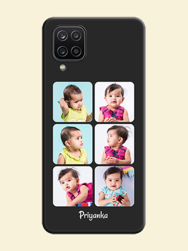 Floral Art with 6 Image Holder on Photo on Space Black Soft Matte Mobile Case - Galaxy M12