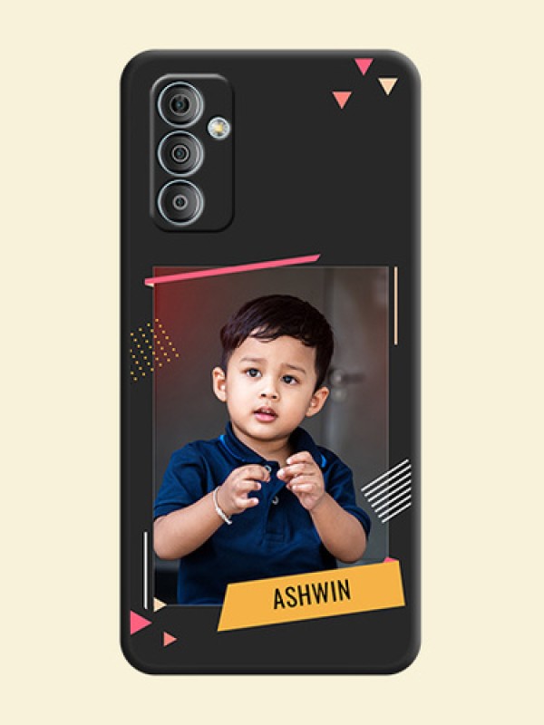 Photo Frame with Triangle Small Dots on Photo on Space Black Soft Matte Back Cover - Samsung Galaxy M13 4G
