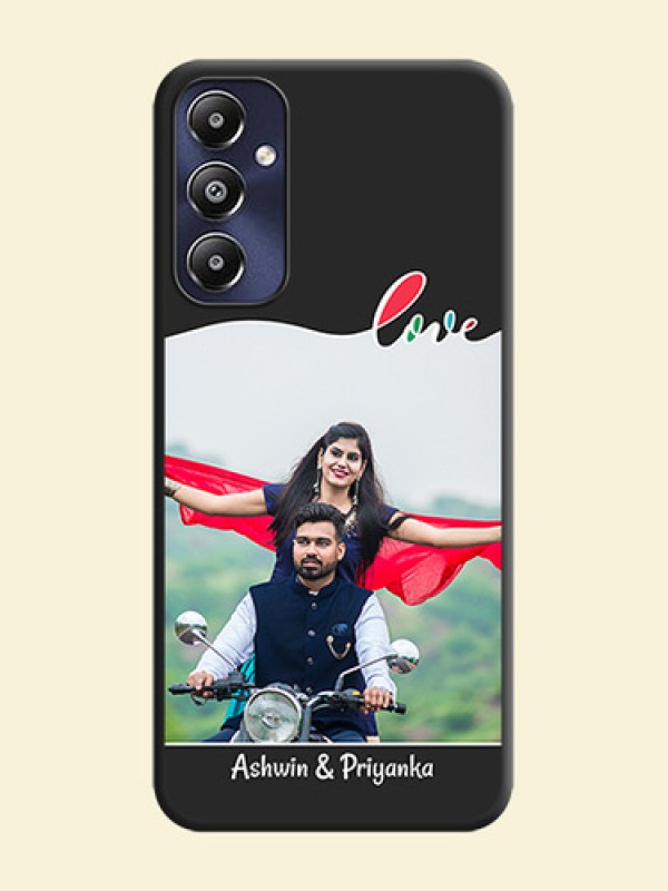 Fall in Love Pattern with Picture - Photo on Space Black Soft Matte Mobile Case - Galaxy M14 4G