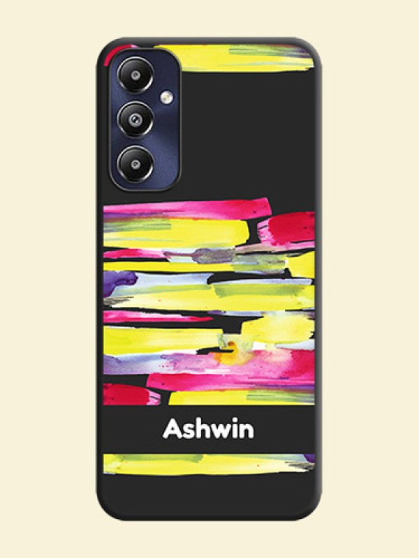 Brush Coloured on Space Black Personalized Soft Matte Phone Covers - Galaxy M14 4G