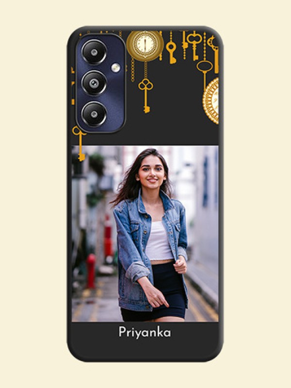 Decorative Design with Text on Space Black Custom Soft Matte Back Cover - Galaxy M14 4G