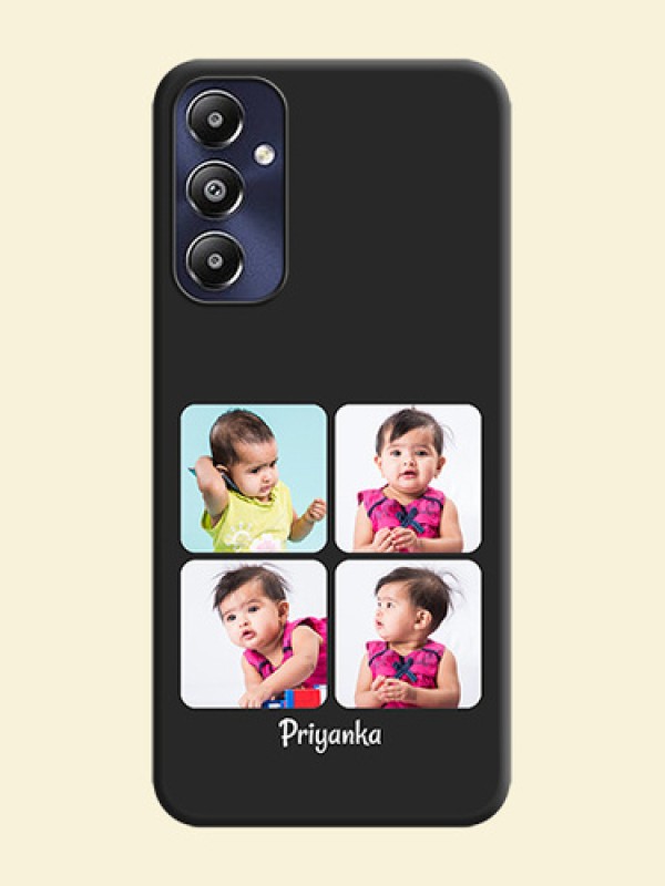 Floral Art with 6 Image Holder - Photo on Space Black Soft Matte Mobile Case - Galaxy M14 4G