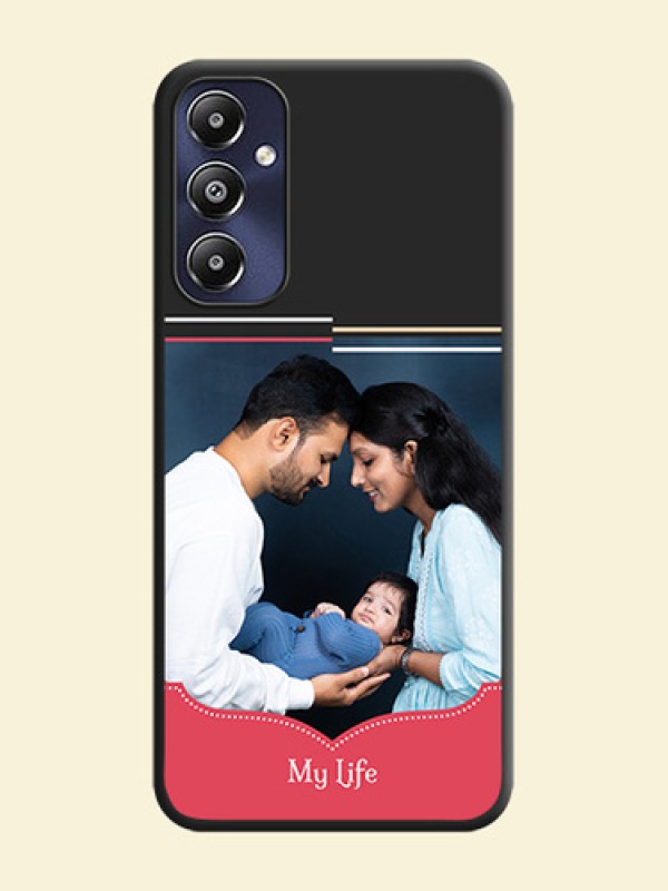 Classic Plain Design with Name - Photo on Space Black Soft Matte Phone Cover - Galaxy M14 4G
