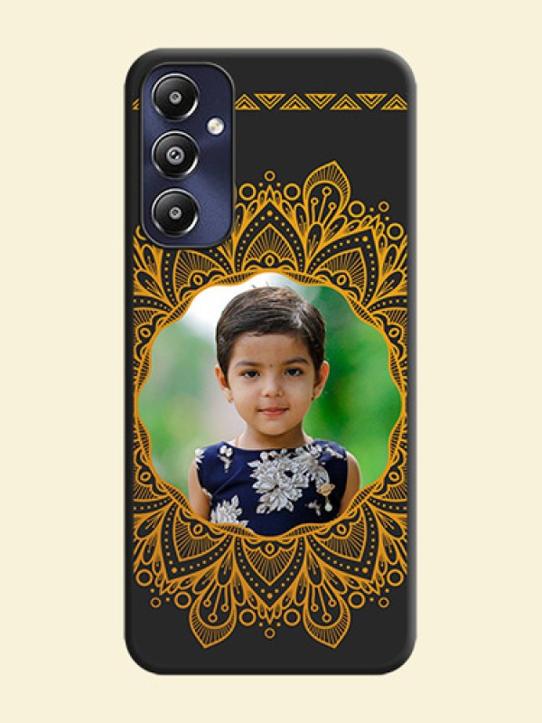 Round Image with Floral Design - Photo on Space Black Soft Matte Mobile Cover - Galaxy M14 4G
