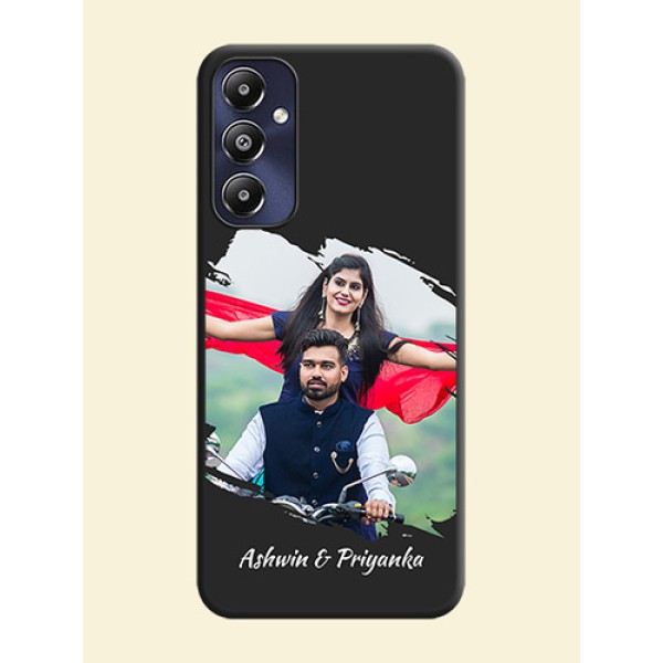 Grunge Brush Strokes - Photo on Space Black Soft Matte Back Cover - Galaxy M14 4G