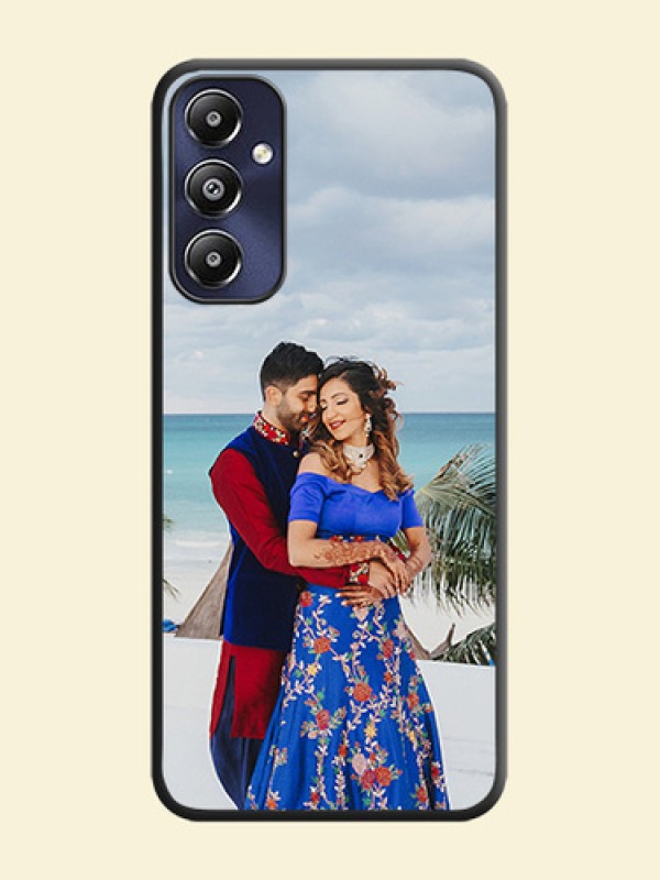 Full Single Pic Upload On Space Black Personalized Soft Matte Phone Covers - Galaxy M14 4G