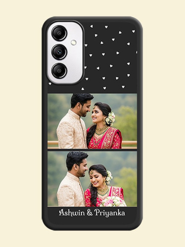Miniature Love Symbols with Name on Space Black Custom Soft Matte Back Cover - Galaxy M14 5G