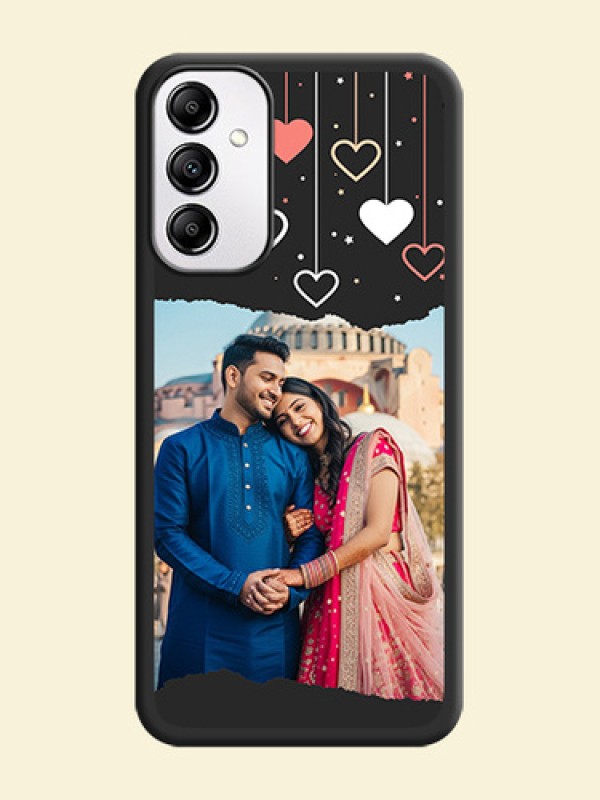 Love Hangings with Splash Wave Picture on Space Black Custom Soft Matte Phone Back Cover - Galaxy M14 5G