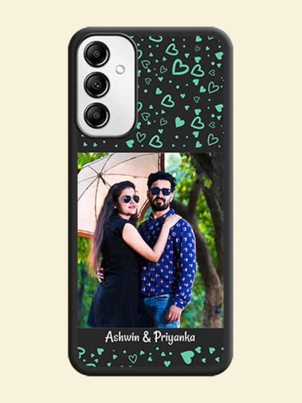 Sea Green Indefinite Love Pattern on Photo on Space Black Soft Matte Mobile Cover - Galaxy M14 5G