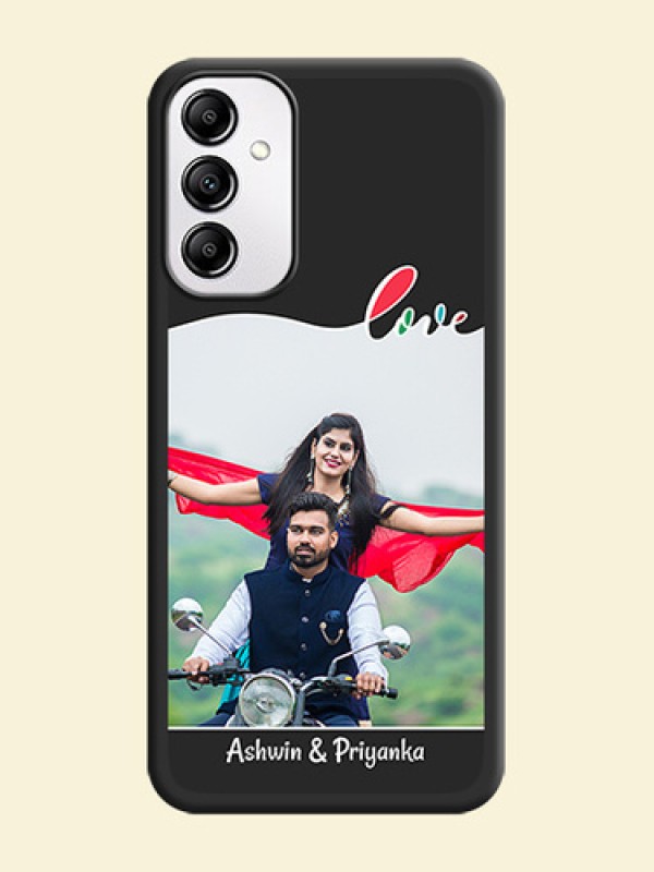 Fall in Love Pattern with Picture on Photo on Space Black Soft Matte Mobile Case - Galaxy M14 5G