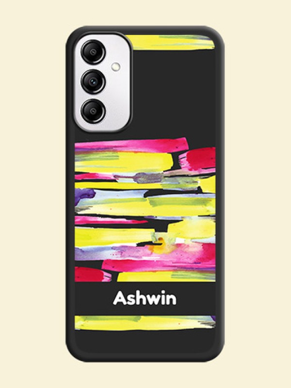 Brush Coloured on Space Black Personalized Soft Matte Phone Covers - Galaxy M14 5G