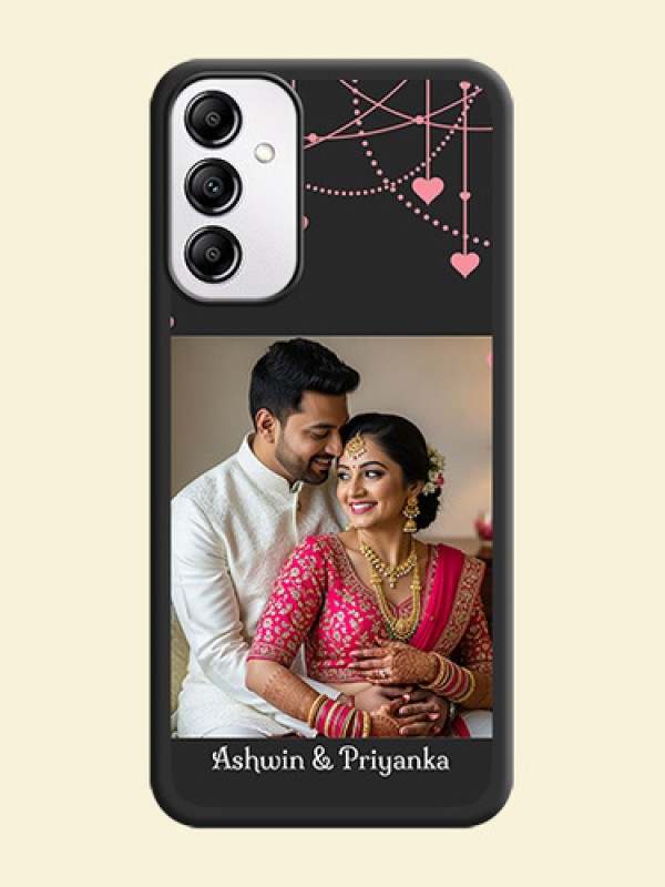 Pink Love Hangings with Text on Space Black Custom Soft Matte Back Cover - Galaxy M14 5G