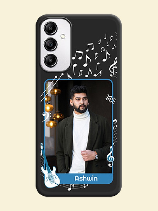 Musical Theme Design with Text on Photo on Space Black Soft Matte Mobile Case - Galaxy M14 5G