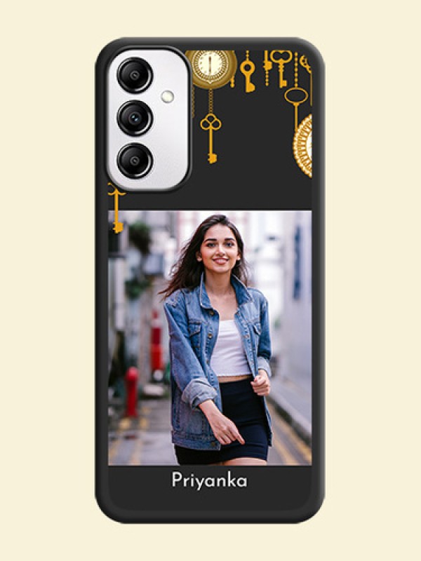 Decorative Design with Text on Space Black Custom Soft Matte Back Cover - Galaxy M14 5G