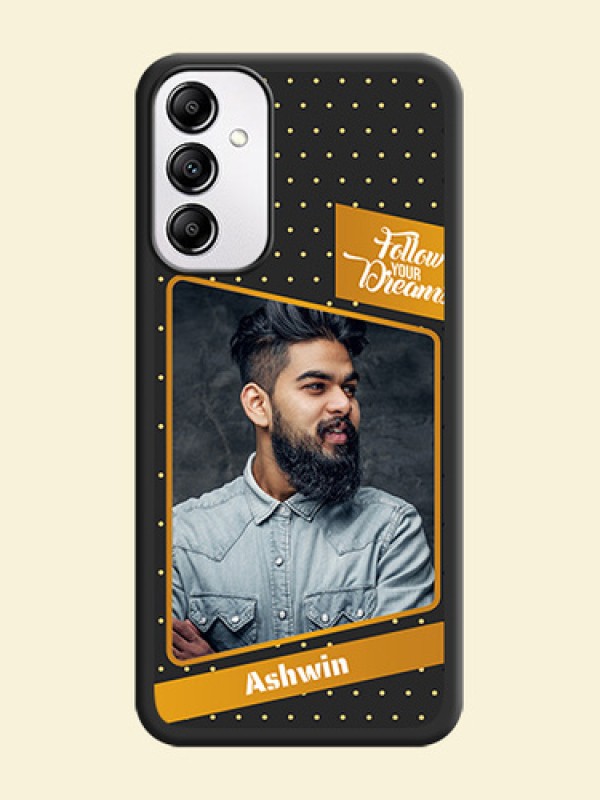 Follow Your Dreams with White Dots on Space Black Custom Soft Matte Phone Cases - Galaxy M14 5G