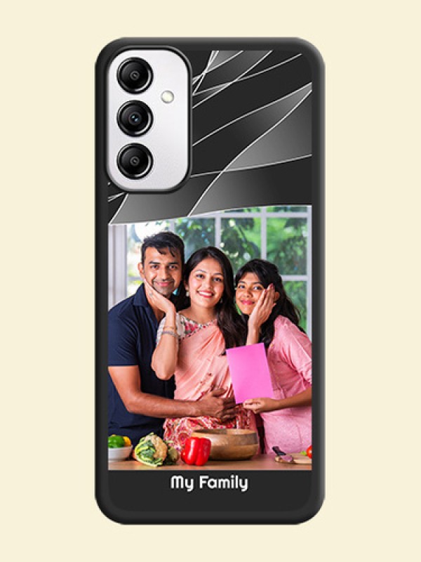 Mixed Wave Lines on Photo on Space Black Soft Matte Mobile Cover - Galaxy M14 5G