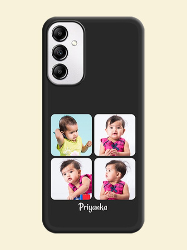 Floral Art with 6 Image Holder on Photo on Space Black Soft Matte Mobile Case - Galaxy M14 5G