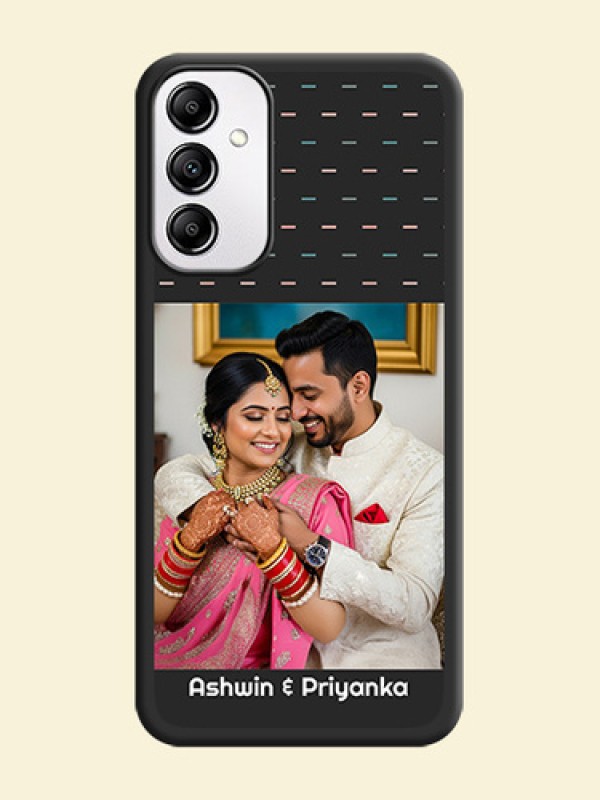 Line Pattern Design with Text on Space Black Custom Soft Matte Phone Back Cover - Galaxy M14 5G