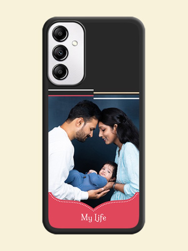 Classic Plain Design with Name on Photo on Space Black Soft Matte Phone Cover - Galaxy M14 5G