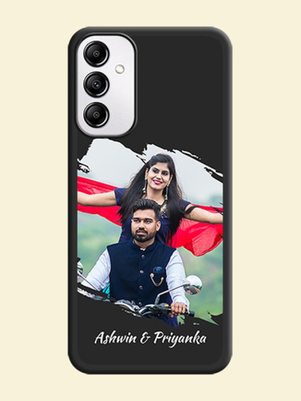 Grunge Brush Strokes on Photo on Space Black Soft Matte Back Cover - Galaxy M14 5G
