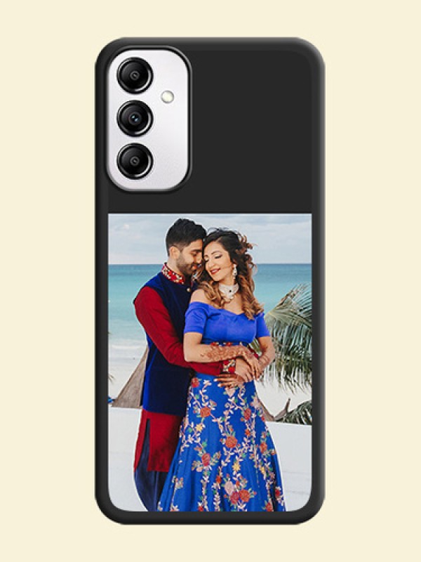 Image Upload With Space Black Color On Custom Soft Matte Mobile Back Cover - Samsung Galaxy M14 5G