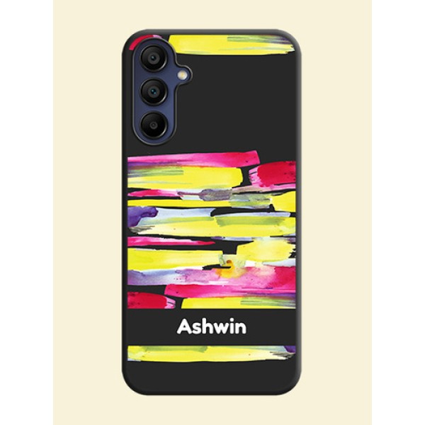 Brush Coloured on Space Black Personalized Soft Matte Phone Covers - Galaxy M15 5G Brush Coloured on Space Black Personalized Soft Matte Phone Covers - Galaxy M15 5G
