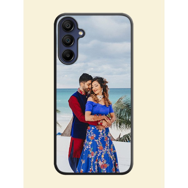 Full Single Pic Upload On Space Black Personalized Soft Matte Phone Covers - Galaxy M15 5G Full Single Pic Upload On Space Black Personalized Soft Matte Phone Covers - Galaxy M15 5G