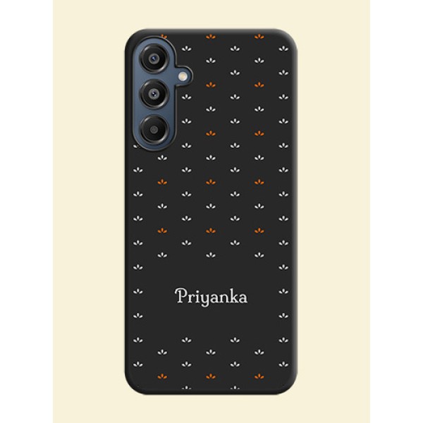Simple Pattern With Custom Text On Space Black Custom Soft Matte Mobile Back Cover - Galaxy M16 5G Simple Pattern With Custom Text On Space Black Custom Soft Matte Mobile Back Cover - Galaxy M16 5G