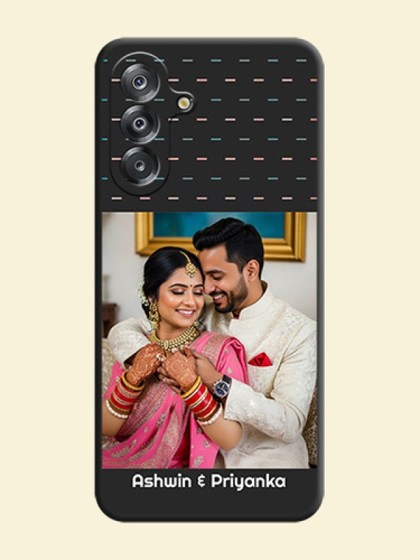 Line Pattern Design with Text On Space Black Custom Soft Matte Mobile Back Cover - Samsung Galaxy M17 5G