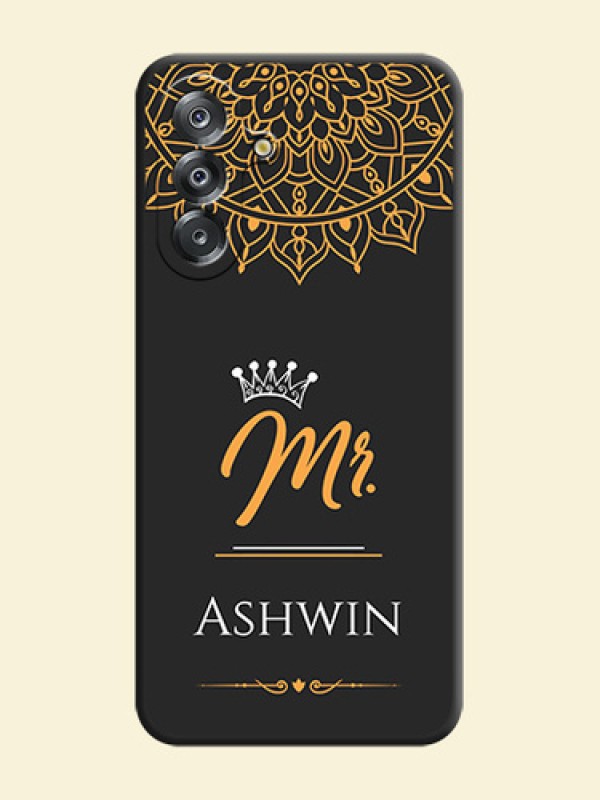 Mr Name with Floral Design On Space Black Custom Soft Matte Mobile Back Cover - Samsung Galaxy M17 5G