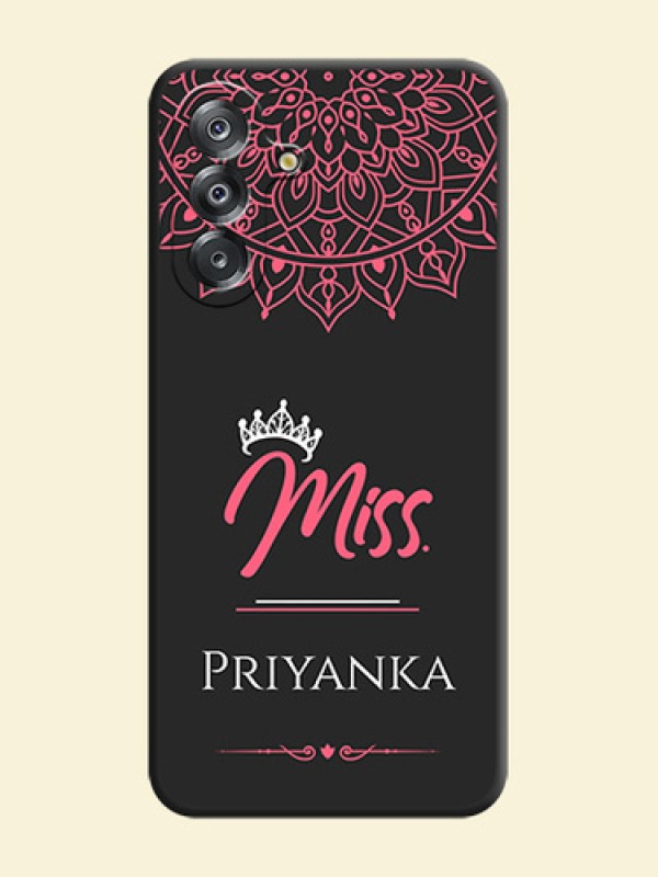 Mrs Name with Floral Design On Space Black Custom Soft Matte Mobile Back Cover - Samsung Galaxy M17 5G