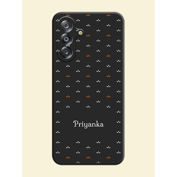 Simple Pattern With Custom Text On Space Black Custom Soft Matte Mobile Back Cover - Samsung Galaxy M17 5G